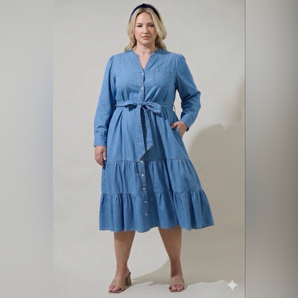 Sugarlips Midi Dress Denim - fits XL - 1X